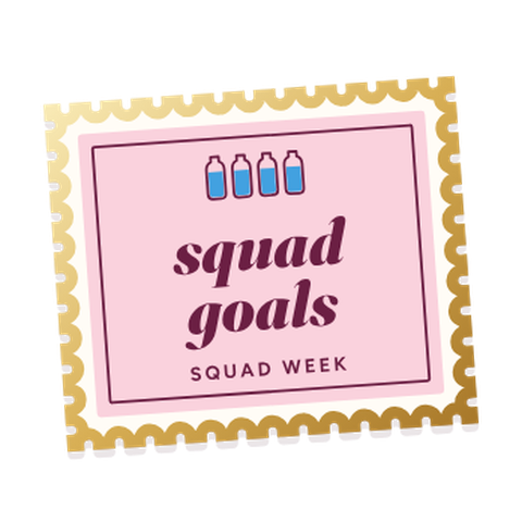 squad goals, a gold-edition friend challenge sticker